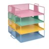 Really Good Stuff Stackable Letter-Size Wire Rack - Bold Vibes - 4 Trays