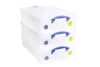 Really Useful Box 33 Litre Clear Plastic Storage Box - Pack of 3