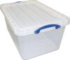 Really Useful Box 61 Litre Plastic Storage Box Clear (Pack of 3)