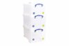 Really Useful Box Pack of 3 Clear Plastic Storage 48 Litre