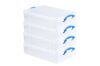 Really Useful Box Plastic Storage 24.5 Litre Clear (Pack Of 4)