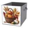 Reccmeny Rustic Wicker Basket Pumpkin Wheat Corn Cube Storage Bins