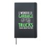 Recycling Bin Truck Rubbish Collector Earth Day Hardcover Journal, Black