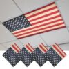 Red American Flag Magnetic Fluorescent Light Covers for Ceiling Lights 2x4 Ft, Retro USA Flag Watercolor Office Classroom Kitchen Drop Ceiling Light Covers Lighting Filters Shade Panel 4 Packs