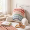 Redbaker Kids Classroom Reading Corner Rainbow Reading Pillow with Arm Back to School Backrest Pillow Positive Affirmations Back Support Cushion for Sitting up in Bed Couch Calming Corner