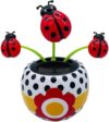 Red Bug Solar Powered Dancing Flower for Car, Car Windowsill Decoration Desktop Solar Dancing Ornament,Solar Dancing Figurines, Automatic Swinging Decoration Car Dashboard Ornaments