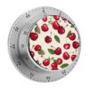 Red Cherry Pattern Mechanical Kitchen Timer 60 Minute Wind Up Timers