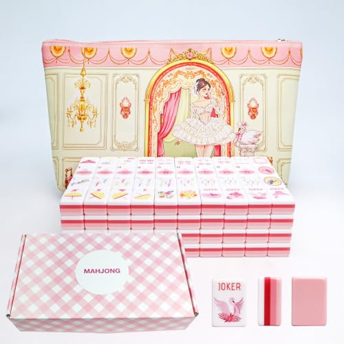 REDJADI American Mahjong Game Set with Portable Travel Bag, Complete 160 Tiles Including CRAK Suit, 3 Dice, Gift Box – Ideal for Family Game Night, Travel, and Gift Giving