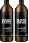 Redken Brews Daily Shampoo For Men - Lightweight Hydrating Cleanser For All Men's Hair Types,Adds Moisture and Shine to Dry Hair,33.8 Fl Oz,(Pack of 2)