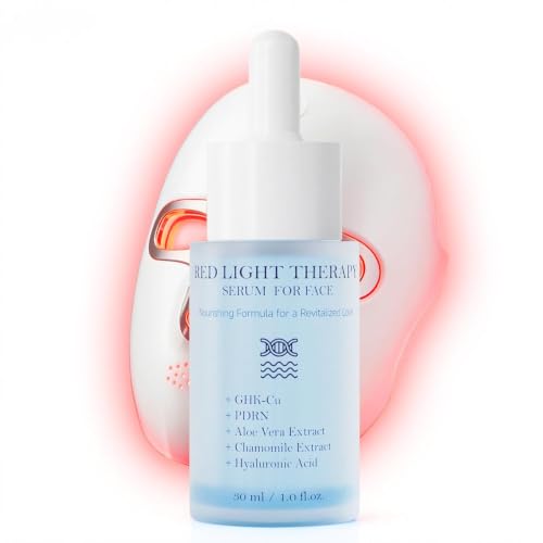 Red light Therapy Activation Serum, Glow Serum for Amplify Effects Face Neck Eye Red Light Redlight Therapy with Ghk-cu Peptide Salmon PDRN Serum Fine Lines Hydration Booster Skincare Routine, 1oz