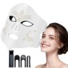 Red Light Therapy for Face, 4 Modes LED Light Therapy Mask with 850nm NIR Infrared Red & Blue Light, Rechargeable Portable Facial Skincare Device with Timer for Home Use, Lightweight for Women & Men