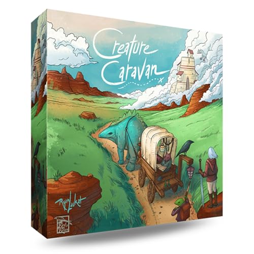 Red Raven Creature Caravan Epic Adventure Tableau-Building Board Game of Traveling, Trading & Battling Ember Zombies Across Arzium, Featuring 134 Unique Cards, Dice Actions & Simultaneous Play