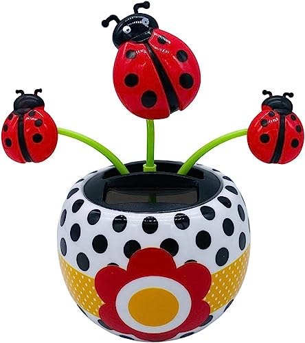 Red Solar Dancing Flower, Cute Power Flower for Car Decoration Swing Flowers, Solar Dashboard Decorations Flower Dancing Decor, Car Dashboard Swinging Doll Car Desktop Home Ornament, Solar Power Kits