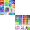 Redtwo 7 Boxes 5000 Pcs Pony Beads Kit and 45000Pcs Resin Jelly Rhinestones for Bedazzling