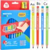 REDVANTA Jumbo HB Pre-sharpened Pencils #2 for Toddlers Preschoolers First Writing, Thick Triangular Grip Fat Pencils with Latex-Free Erasers, Break-Resistant, Back to School Supplies, 12 Count
