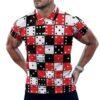 Red, White and Black Dice Men's Polo Shirts Short Sleeve Casual Shirt Summer Tops for Beach Golf