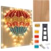 ReekyTrad DIY String Art Kit for Adults, 3D Hot Air Balloon with LED Lights & Crystal Rhinestone Border, Wooden Nail & Yarn Craft Set for Home Wall Decor, Birthday Christmas Gift for Craft Lovers