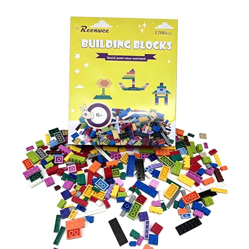 Reenwee 1200 Pieces Building Blocks for Toddler, Stacking Toys & Puzzle Games for Learning, STEM Fun Montessori Toys, Educational Blocks for Kids Age 6+ Boy & Girl Birthday (1200)