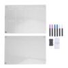 Refrigerator Calendar Clear Dry Erase Menu Board with 6 Markers Acrylic Weekly Planner Planning Board for Life Planning Daily Organization
