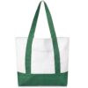 Reginary 1 Piece Canvas Tote Bag with Outer Pocket 18 Inch Reusable Shopping Grocery Blank Tote Bag for Women Mother DIY (Green)