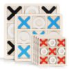 REGUICORP 6 Pack Tic Tac Toe Board Game, 3 Sizes Wooden Tic Tac Toe Game, Tic Tac Toe Coffee Table Decor, Classical Family Board Games for Family, Classroom, Road Trip, Travel, Strategy Toys