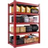 REIBII Garage Shelving 72" H Storage Shelves Sturdy Metal Shelves 5 Tier Heavy Duty Metal Shelving for Kitchen Closet Basement Warehouse 72" H x 32" W x 17.1" D Red