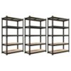 REIBII Set of 3 Storage Shelves 5 Tier Garage Shelving Heavy Duty Load 2000LBS, 60" H x 27.6" W x 11.8" D Adjustable Metal Shelving Unit, Utility Rack Shelf for Basement Pantry Shed Warehouse