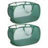 ReikiCraft Foldable Mesh Laundry Basket Hamper with Handles