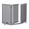Relaxdays 3-Piece Foldable Grey MDF Safety Gate with Door, 92cm
