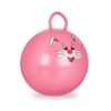 Relaxdays 3 x Jumping Balls with Handle, Suitable for Indoor and Outdoor Use with Animal Design, 45 cm Diameter, Pink
