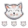 Relaxdays Children's Cold Heat Bags, Set of 4, Cat Thermal Pads, Gel Injury Bags, 10 x 11 cm, Transparent