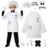 ReliBeauty 11 Pcs Kids Scientist Costume,Mad Scientist Costume for Boys & Girls,120 White
