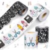 ReliThick 2pcs 66ft Back to School Bulletin Board Borders Supplies Composition Notebook Classroom Decor Scalloped Pencil Stationery Rolled Border Trim DIY for Classroom Chalkboard Office Wall Door