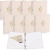 ReliThick 8 Pcs Aesthetic 3 Ring Binder 1 Inch Sturdy Cute Three Round Rings Binder Decoration for Letter Size Paper Organizer with 2 Pockets for Paperwork School Office Home Work Women Men(Beige)