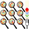Renbuzhu 48PCS Sunday School VBS Crafts Bulk: Paper Magnifying Glass Nativity Suncatchers, Jesus Religious Christian Activity DIY Kits Church Decorations, Window Stained Glass Effect Art Supplies