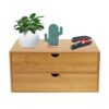 RENFANSHOP Desk Organizer with Drawers,Bamboo Desktop Organizer Storage