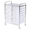 Rengue 12 Drawer Rolling Storage Cart, Carbon Steel Utility Cart with Open Top Shelf, Movable Organizer for School Supplies, Craft Storage, Home Office Classroom
