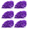 Rengue 6 Pcs Cheerleading Pom Poms Elastic PET Cheer Poms 24cm Handle 7 Color Squad Supplies for Youth Squads Kids Adults Sports Dance Party Game Day (Purple)