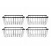 Rengue Foldable Freezer Storage Bins, Carbon Steel Wire Freezer Organizer Baskets 4 Pack with Handles, Open Airflow Design, Flat Folding Storage for Chest Upright Pantry