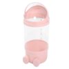 Rengue Plush Toy Storage Tube Transparent Stuffed Animal Organizer Cute Display Bucket with Ample Space for Playroom Bedroom Home Organization (Pink)