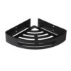 Renters & Homeowners: Stainless Steel Shower Corner Caddy, Punch-Free Wall Mount for Bathroom Organization, Black, 11.2 x 8.5 Inches (1 Pack)