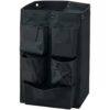 Replacement Janitorial Cart Bag, Black Housekeeping Bag for Hotel Hospital Janitorial Services, 15.7 x 11.0 x 27.6 in, Oxford Cart Bag with 5 Pockets, Heavy Duty for Cleaning Carts
