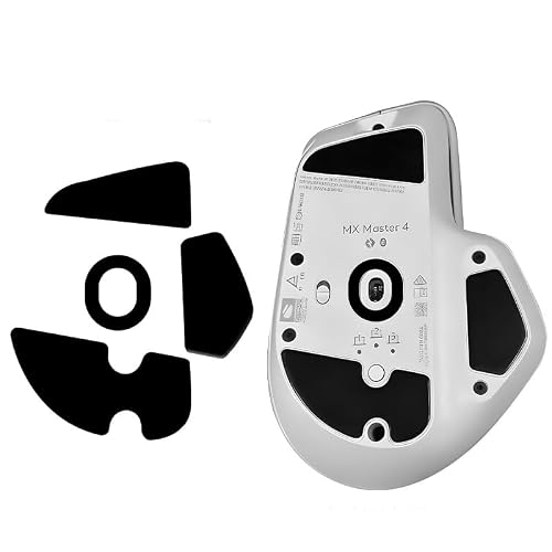 Replacement Mouse Feet Skates for Logitech MX Master4 Wireless Mouse, 1 Set Polished Rounded Curved Edge Low Friction Smooth Glide Anti-Wear Base Pads for Logitech MX Master4 Office Gaming Mouse