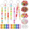 Resholder 604 Pcs DIY Beadable Keychain Making Kit Bag Charm Beads Kit Include Waxed Cord Metal Key Rings Beads for Back to School First Day of School Gifts Keychain Backpack Bracelets Party Supplies