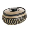 Resin Jewelry Box, Zebra Print Organizer, Lidded Trinket Container