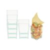 Restaurantware-4 Ounce Mini Dessert Cups, 600 Square Small Appetizer Cups - Tall, Heavy-Duty, Seagreen Plastic Disposable Parfait Cups, Serve Puddings, Snacks, Or Samples, For Weddings Or Parties
