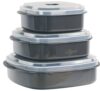 Reston Lloyd Nesting Microwave Containers, Set of 3, Adjustable Steam Vents, Airtight, Meal Prep, Durable BPA-Free Plastic- Freezer & Dishwasher Safe, Cookware & Food Storage, Anyday Cookware, Gray