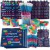 Resurhang 200 Pcs Assorted Items Bulk Plastic Goody Bags Bookmark Pencil Rubber Wristband Accessories for Office Classroom Party Events Favors(Prepare and You Will Succeed)