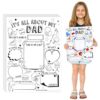 Resurhang 50 Pcs Father's Day Coloring Paper Crafts for Kids, Color Your Own All About Dad Poster, Coloring Poster for Preschool Kindergarten Elementary School Classroom Activities Party Gift Favors