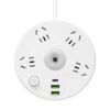 Retractable Cord Power Strip with USB Ports Night Light Wall Mount Socket